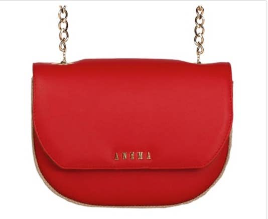 Anema Red Vegan Leather Organic Hemp Crossbody